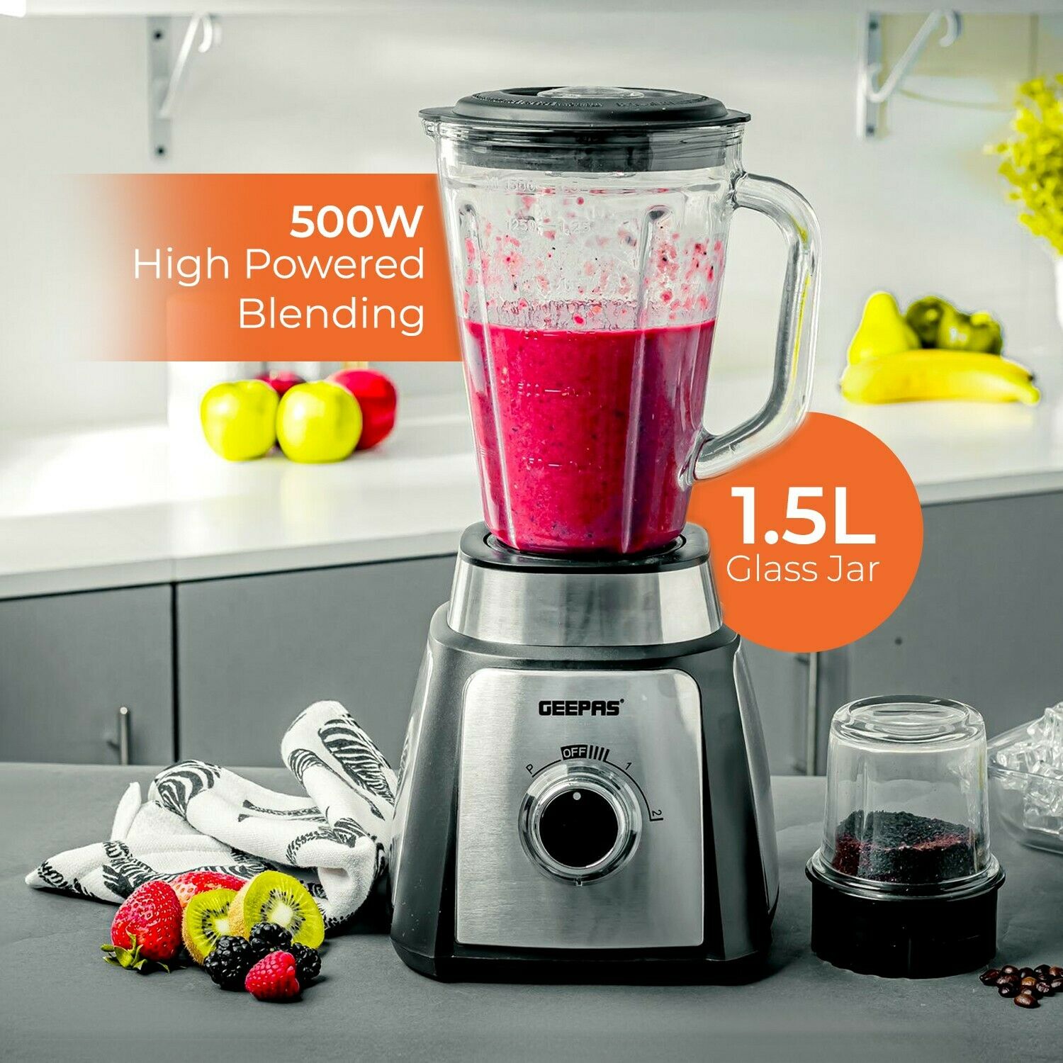 500w Blender Food Processor Juicer Soup Smoothie Maker Coffee Spice Nut  Grinder